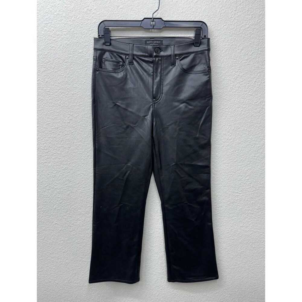 Banana Republic NWT  Pants Womens 4 27 Black Faux Leather Cropped Bootcut Jean